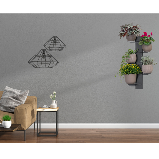 ALUBOX HYDRA Fioriera Da Parete A Colonna 83,5X43,5X20 cm Porta Vasi Da Parete Con Telaio In Alluminio E 15 Mensole In Lamiera Zincata Fioriera Da Interno Esterno 6 Kg Made In Italy COLORE: ANTRACITE