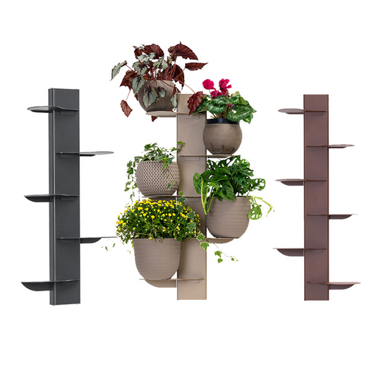 ALUBOX HYDRA Fioriera Da Parete A Colonna 83,5X43,5X20 cm Porta Vasi Da Parete Con Telaio In Alluminio E 15 Mensole In Lamiera Zincata Fioriera Da Interno Esterno 6 Kg Made In Italy COLORE: ANTRACITE