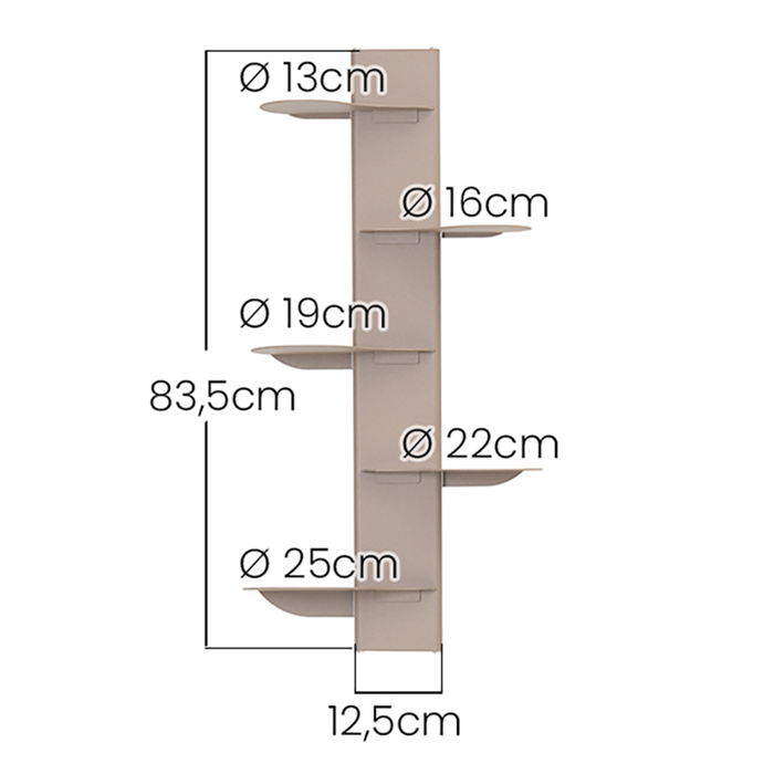 ALUBOX HYDRA Fioriera Da Parete A Colonna 83,5X43,5X20 cm Porta Vasi Da Parete Con Telaio In Alluminio E 15 Mensole In Lamiera Zincata Fioriera Da Interno Esterno 6 Kg Made In Italy COLORE: RUGGINE