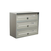 ALUBOX SLIM Cassette Postali Condominiali 3 Posti 37,8X39X30 Cm In Lamiera Zincata E Alluminio Cassetta Postale Da Esterno Condominiale Con Sistema Anti Prelievo