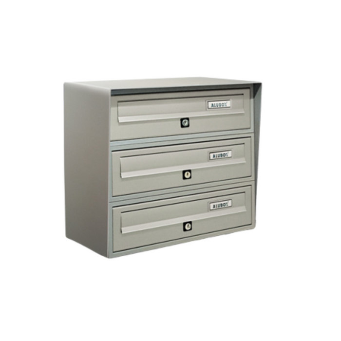 ALUBOX SLIM Cassette Postali Condominiali 3 Posti 37,8X39X30 Cm In Lamiera Zincata E Alluminio Cassetta Postale Da Esterno Condominiale Con Sistema Anti Prelievo