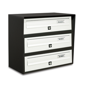 ALUBOX SLIM Cassette Postali Condominiali 3 Posti 37,8X39X30 Cm In Lamiera Zincata E Alluminio Cassetta Postale Da Esterno Condominiale Con Sistema Anti Prelievo