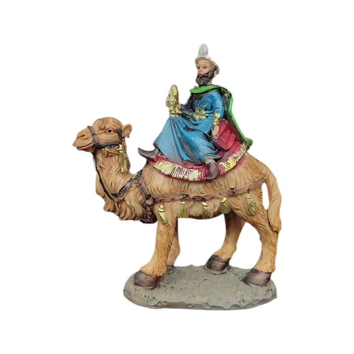 Re Magio su Cammello Presepe 11cm Poliresina Dipinto a Mano 3 Varianti