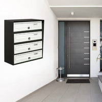 ALUBOX SLIM Cassette Postali Condominiali 4 Posti 50X39X30 Cm In Lamiera Zincata E Alluminio Cassetta Postale Da Esterno Condominiale Con Sistema Anti Prelievo COLORE: ANTRACITE BIANCO