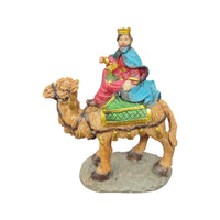 Re Magio su Cammello Presepe 11cm Poliresina Dipinto a Mano 3 Varianti