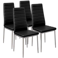 Set 4 Sedie Moderne sala Pranzo Salotto Cucina Seduta Imbottita Ecopelle Nero