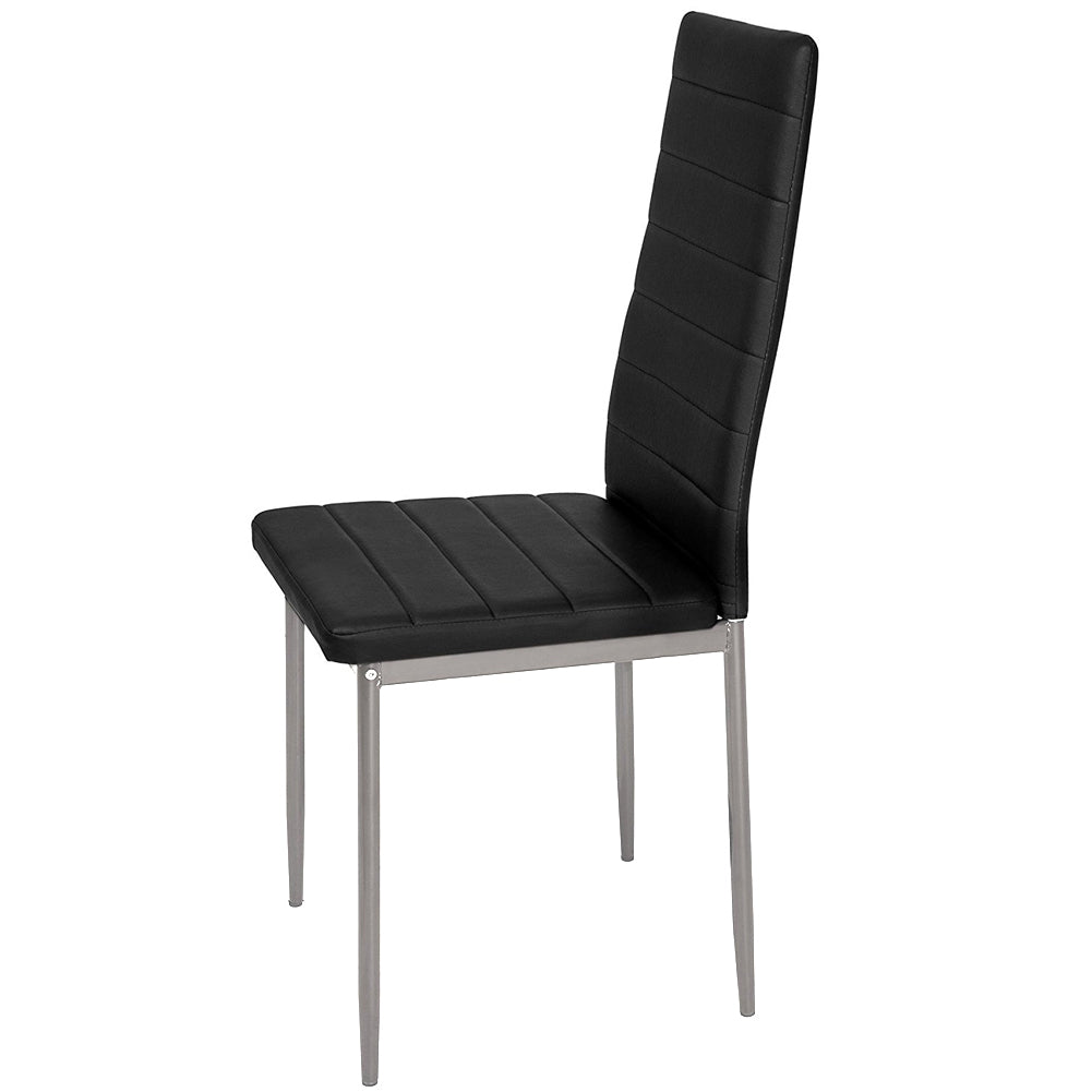 Set 4 Sedie Moderne sala Pranzo Salotto Cucina Seduta Imbottita Ecopelle Nero