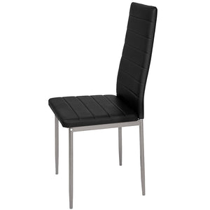 Set 4 Sedie Moderne sala Pranzo Salotto Cucina Seduta Imbottita Ecopelle Nero