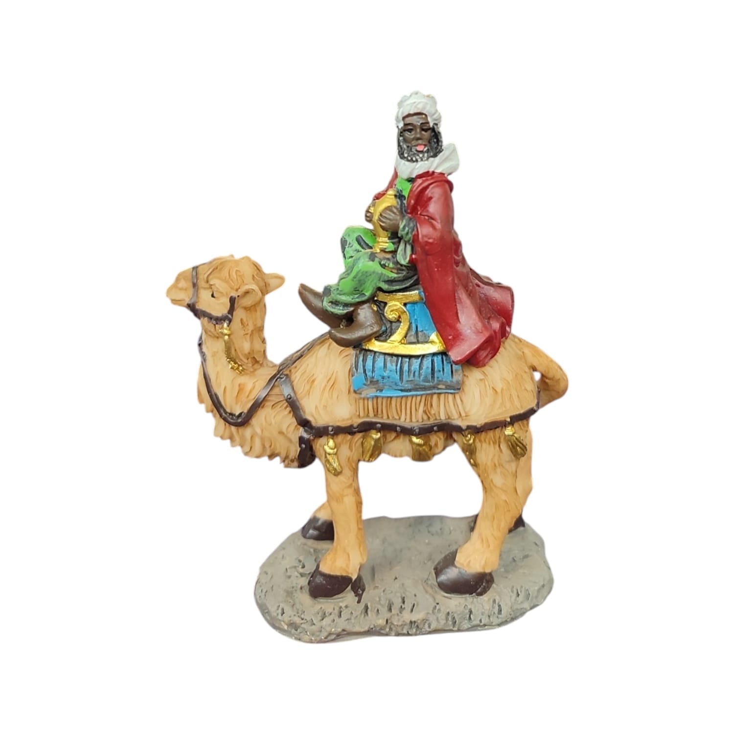 Re Magio su Cammello Presepe 11cm Poliresina Dipinto a Mano 3 Varianti