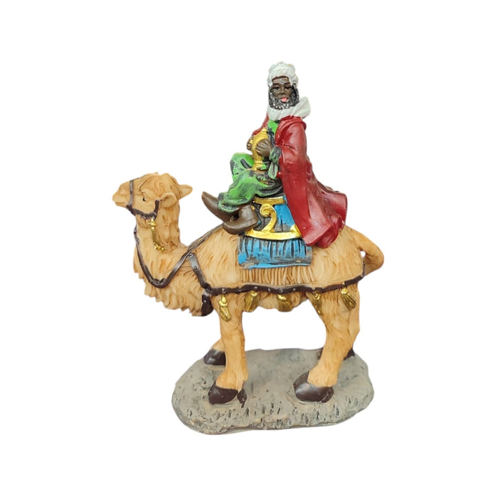 Re Magio su Cammello Presepe 11cm Poliresina Dipinto a Mano 3 Varianti