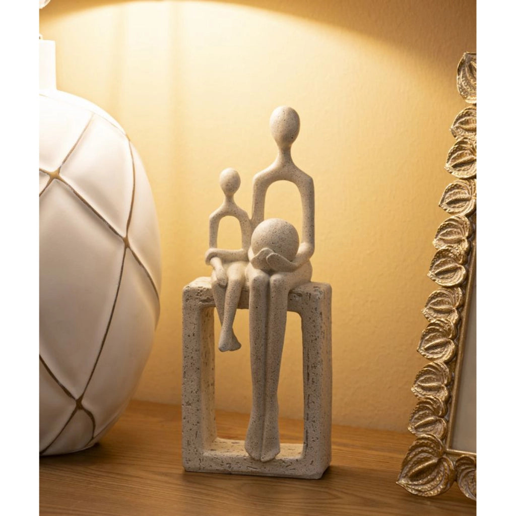 Scultura Persone 2, Beige, Poliresina, 10x7,5x26 cm