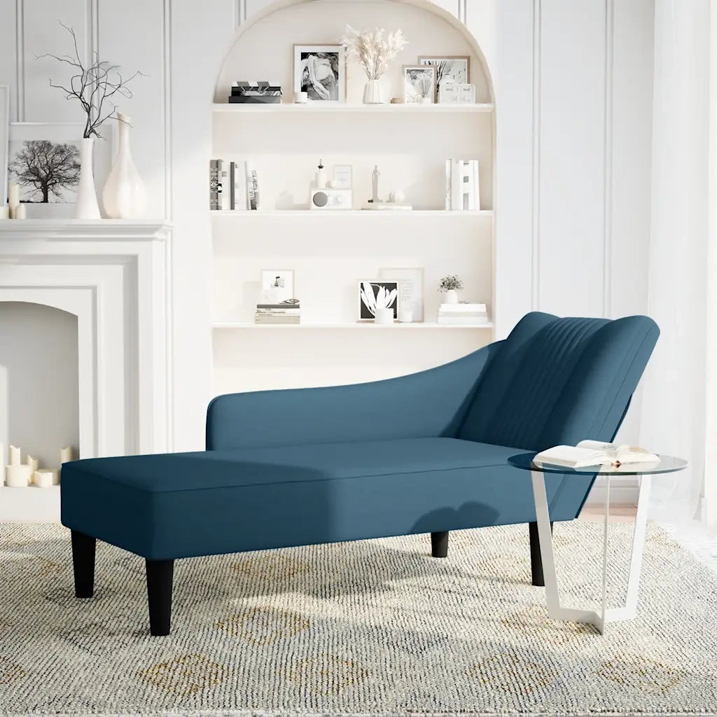 Sdraio con Bracciolo Destro in Velluto Blu CFW7294400