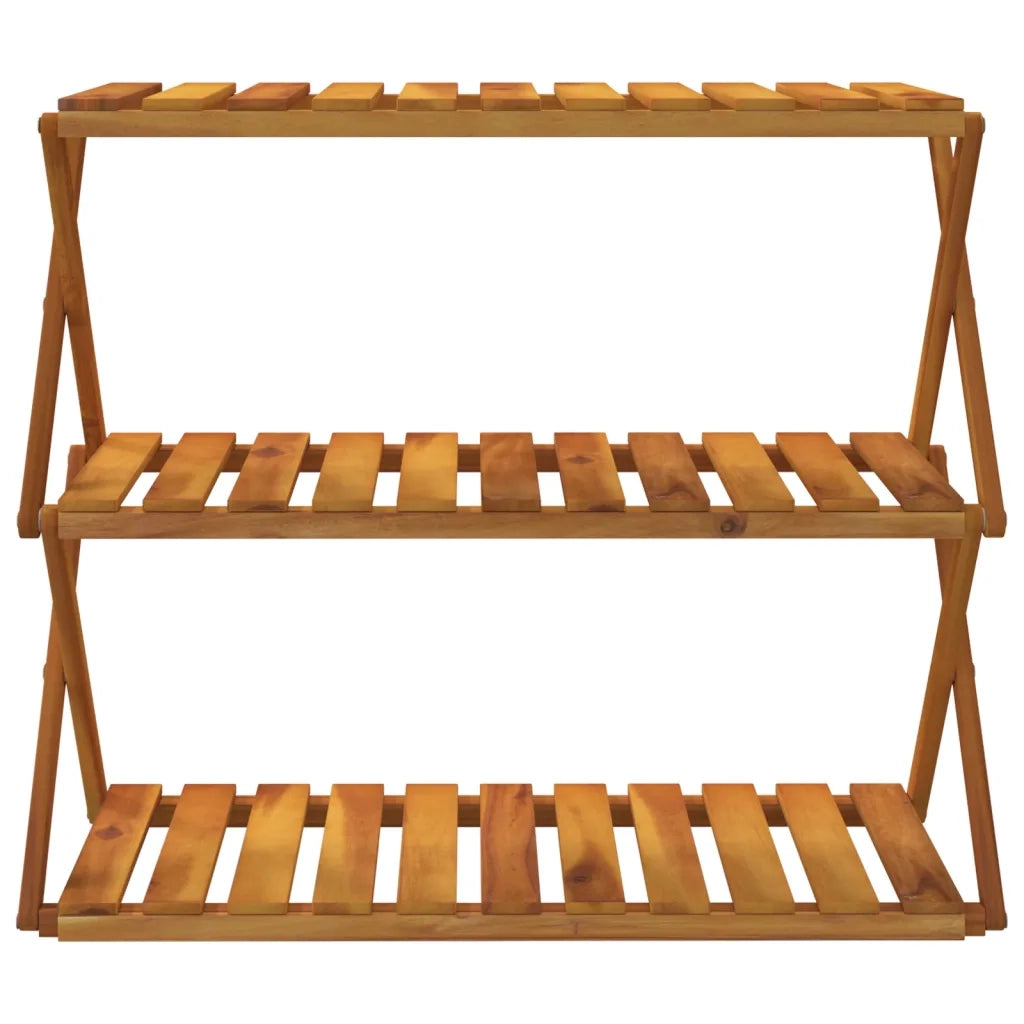 Scaffale Pieghevole 3 Ripiani 70x31x63 cm Legno Massello Acacia 153328