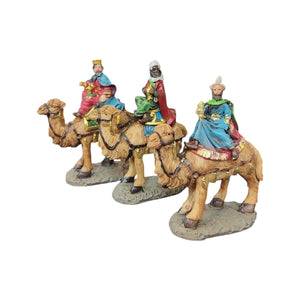 Re Magio su Cammello Presepe 11cm Poliresina Dipinto a Mano 3 Varianti