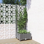 Fioriera da Giardino e Graticcio-Vaso da Esterno-Vaso con Griglia Grigio Chiaro 40x40x121,5cm PP