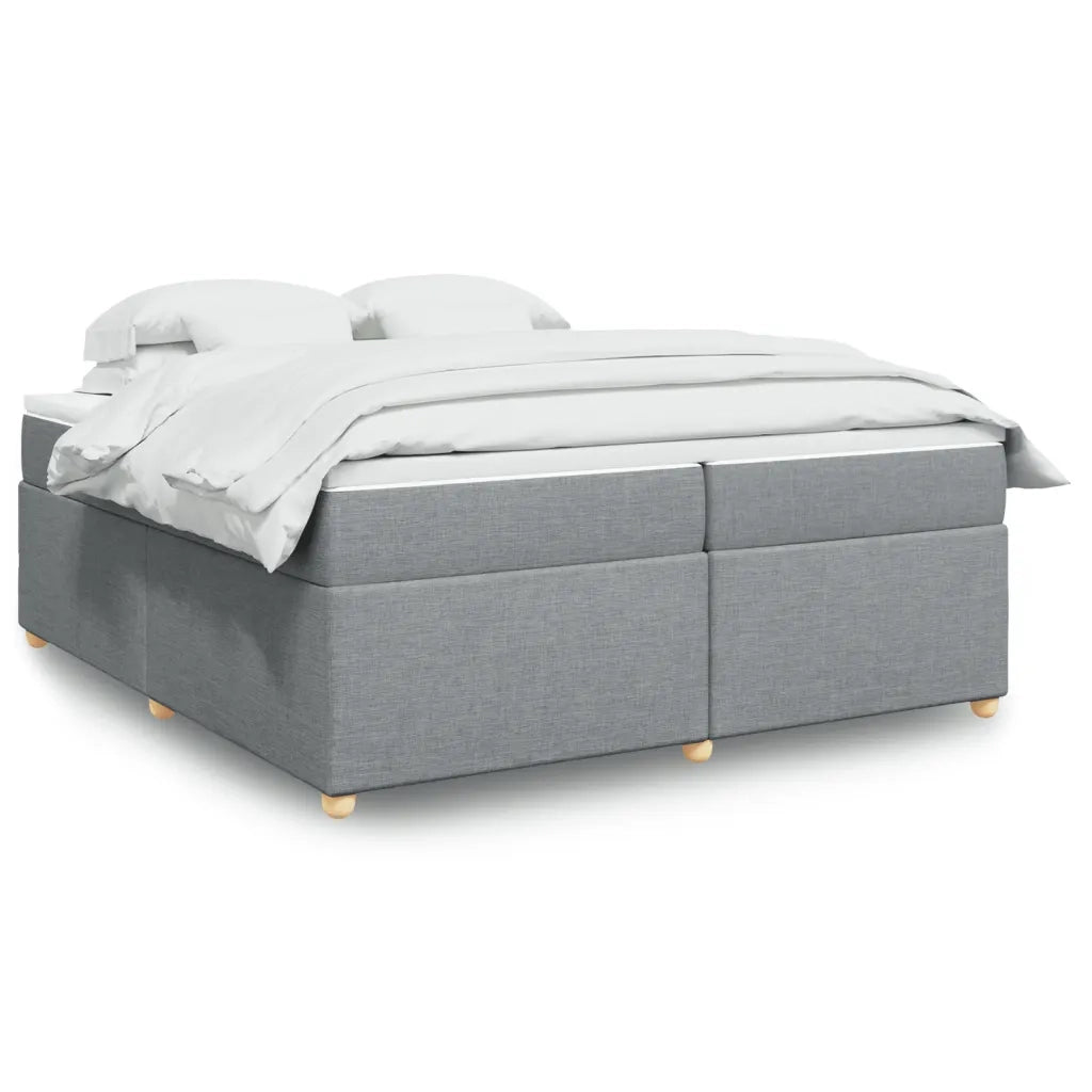 Giroletto a Molle con Materasso Grigio Chiaro 200x200cm Tessuto 3285401