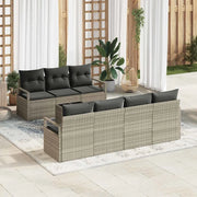 Set di divani con cuscino 8 pcs Grigio chiaro polyrattan 3346292