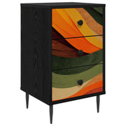 Armadio da Notte BONN Rovere Nero 36 x 33 x 61 cm 8007333