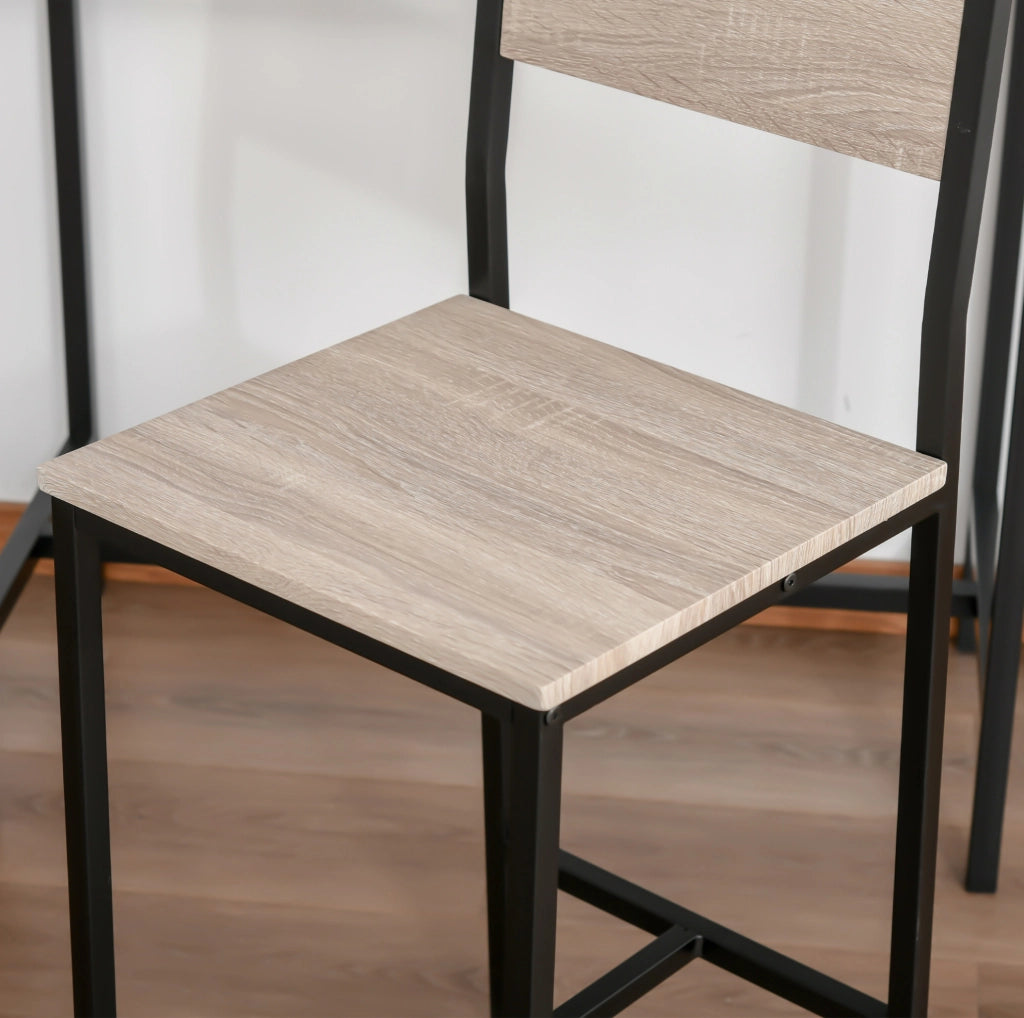 Set tavolo bar con 2 sgabelli; struttura stabile; facile da pulire; MDF; naturale