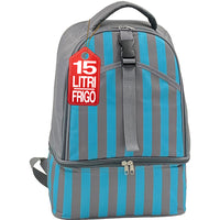 Borsa Zaino Frigo a Mano Capacità 15L Borsetta Refrigerante a Strisce 26x17x40cm