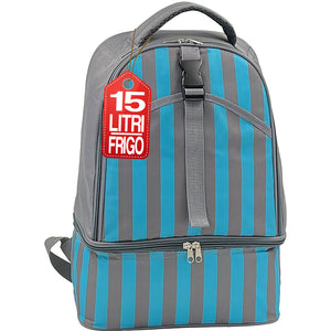 Borsa Zaino Frigo a Mano Capacità 15L Borsetta Refrigerante a Strisce 26x17x40cm