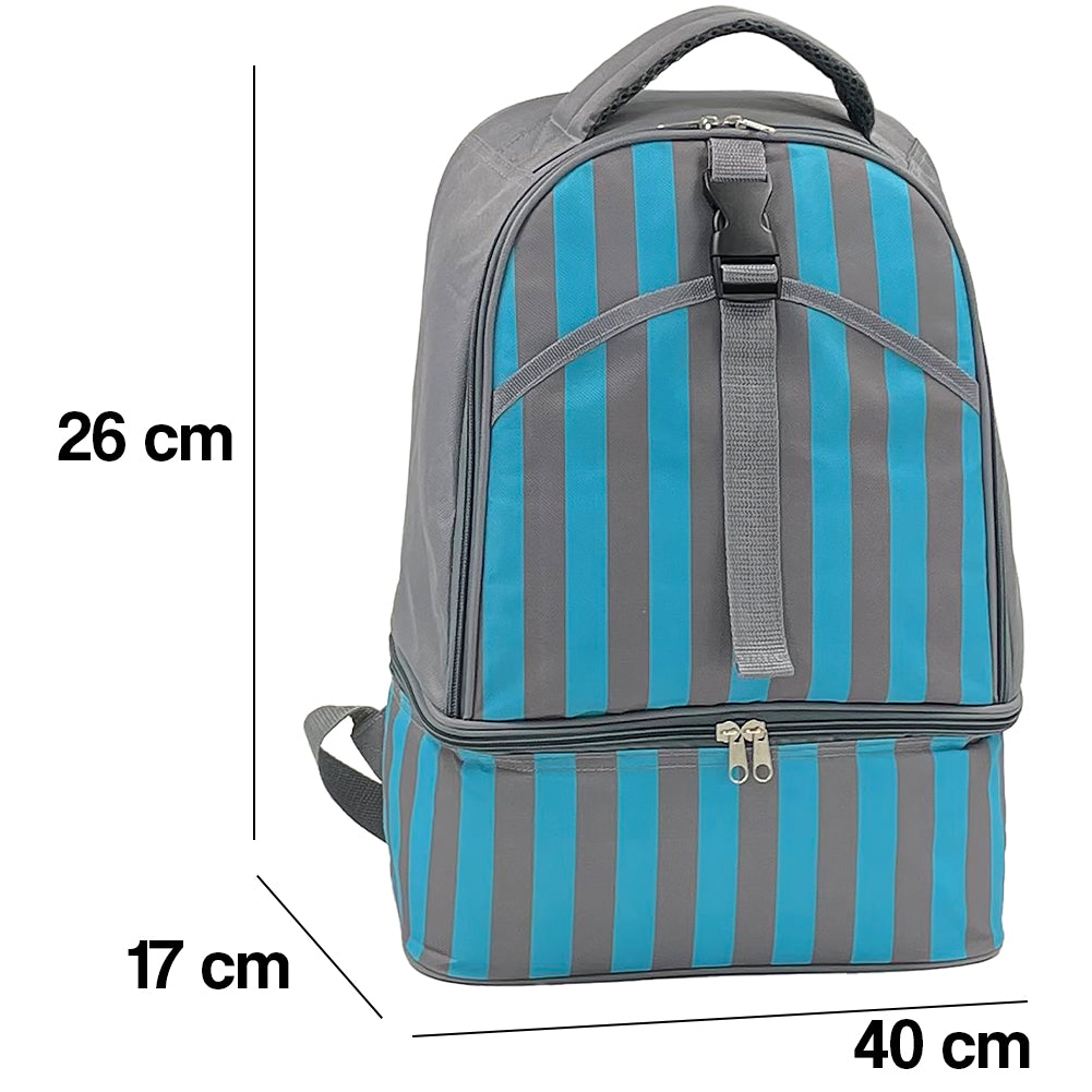 Borsa Zaino Frigo a Mano Capacità 15L Borsetta Refrigerante a Strisce 26x17x40cm