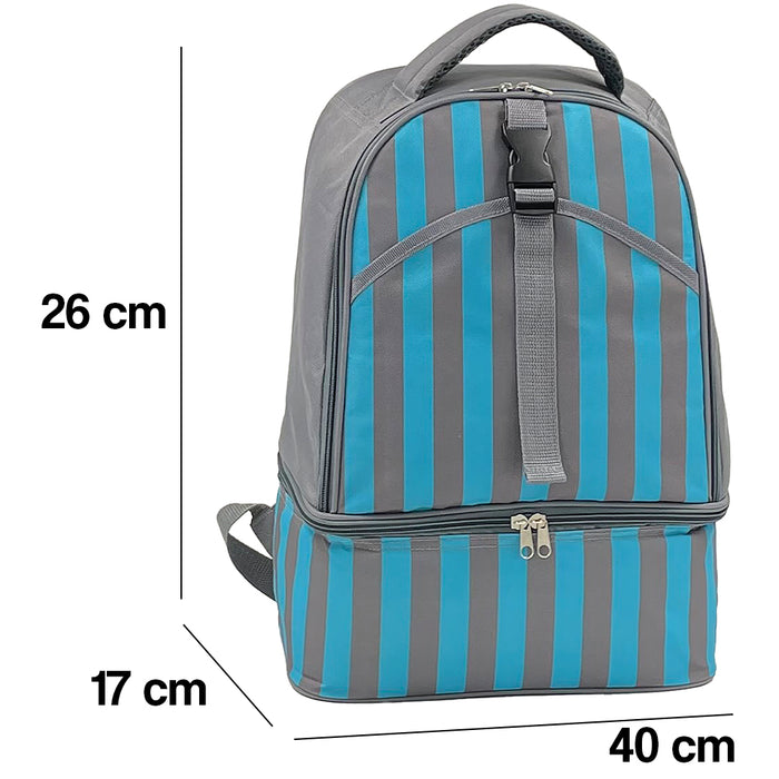 Borsa Zaino Frigo a Mano Capacità 15L Borsetta Refrigerante a Strisce 26x17x40cm