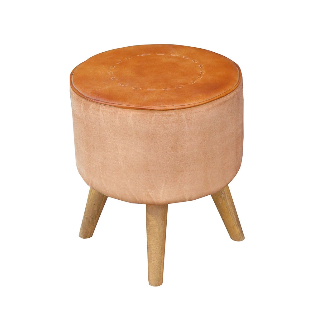 Sgabello imbottito marrone 38x38x42h