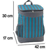 Borsa Zaino Frigo a Mano Capacità 17L Borsetta Refrigerante a Strisce 30x17x42cm