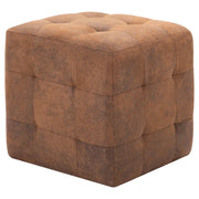 Comodini 2 pz-Set di 2 Tavolino da notte Marrone 30x30x30 cm in Similpelle Scamosciata