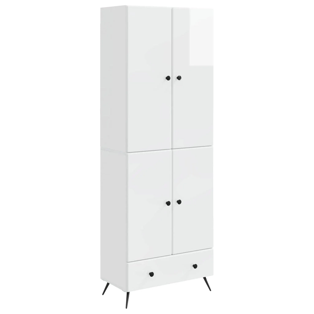 Set di armadi 2 pcs Bianco Lucido Legno ingegnerizzato