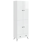 Set di armadi 2 pcs Bianco Lucido Legno ingegnerizzato