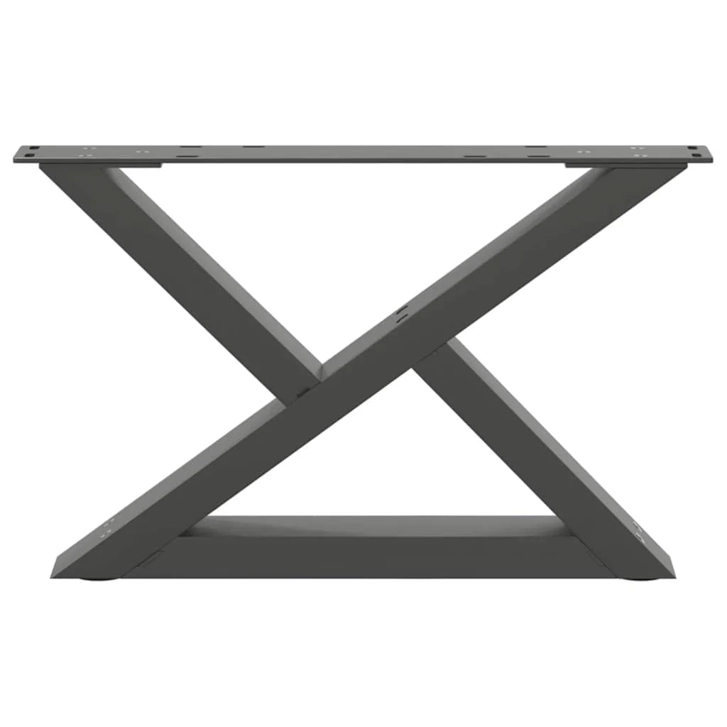 Set di 2 gambe per tavolino moderno con piedini regolabili 50 x 30 cm acciaio antracite 02_0056972