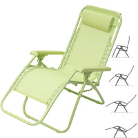 Sedia Zero Gravity Pieghevole in Tessuto Sdraio Gravità Reclinabile Verde Salvia