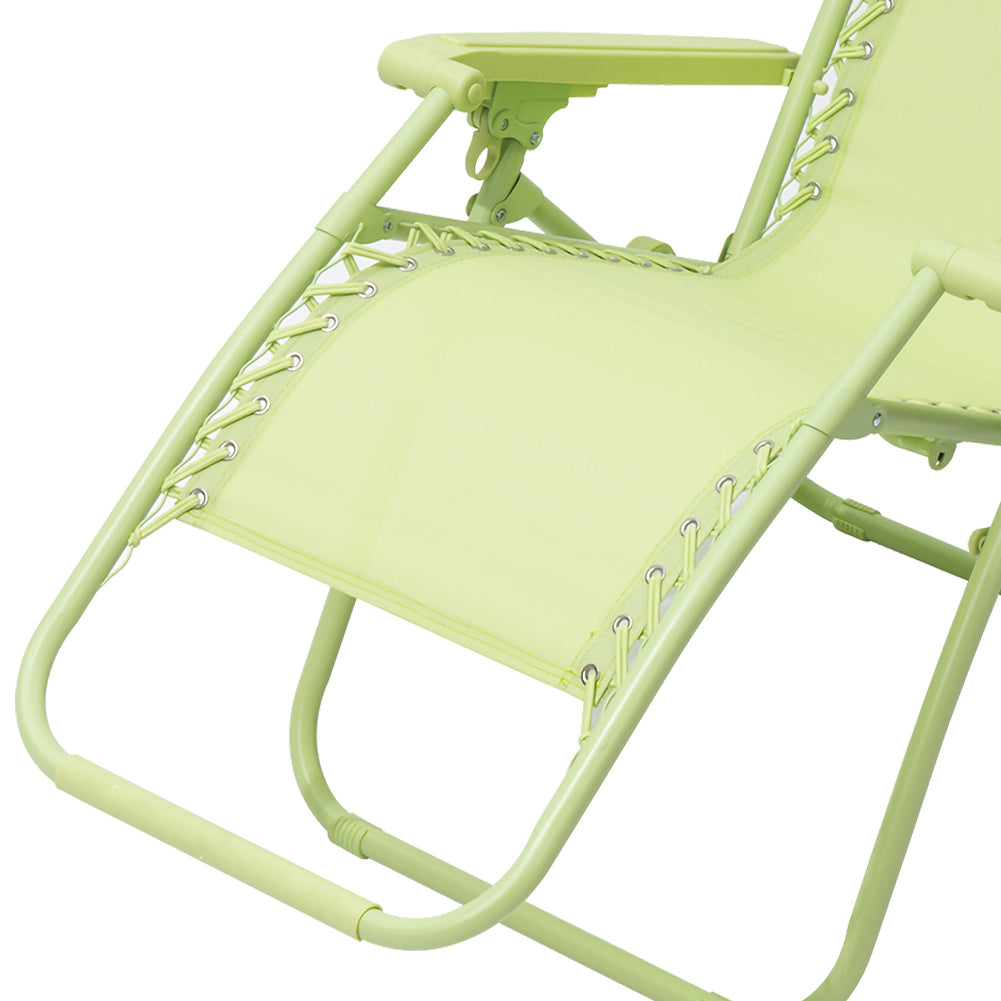 Sedia Zero Gravity Pieghevole in Tessuto Sdraio Gravità Reclinabile Verde Salvia