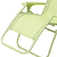 Sedia Zero Gravity Pieghevole in Tessuto Sdraio Gravità Reclinabile Verde Salvia