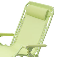 Sedia Zero Gravity Pieghevole in Tessuto Sdraio Gravità Reclinabile Verde Salvia