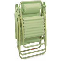 Sedia Zero Gravity Pieghevole in Tessuto Sdraio Gravità Reclinabile Verde Salvia