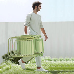 Sedia Zero Gravity Pieghevole in Tessuto Sdraio Gravità Reclinabile Verde Salvia