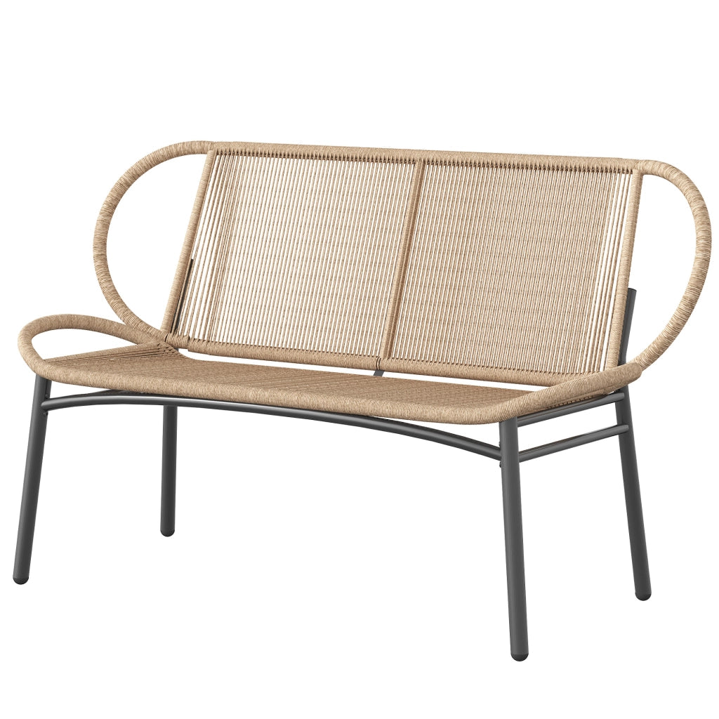 Panchina Giardino 2 Posti ¨C zephmum ¨C Resina Polyrattan Grigio Antracite