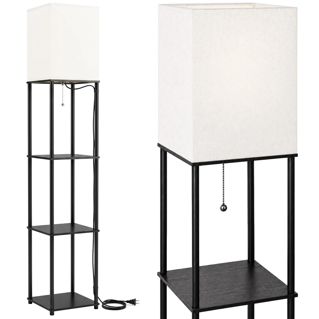 Lampada Da Terra Jnh050-1f White Con Ripiani