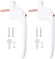 Maniglia Universale per Finestre - 2 Pezzi - Blocco con Chiave - Disegno Ergonomico - Lunghezza del Cuscinetto 40 mm - Finitura Resistente - Maniglia per Finestre