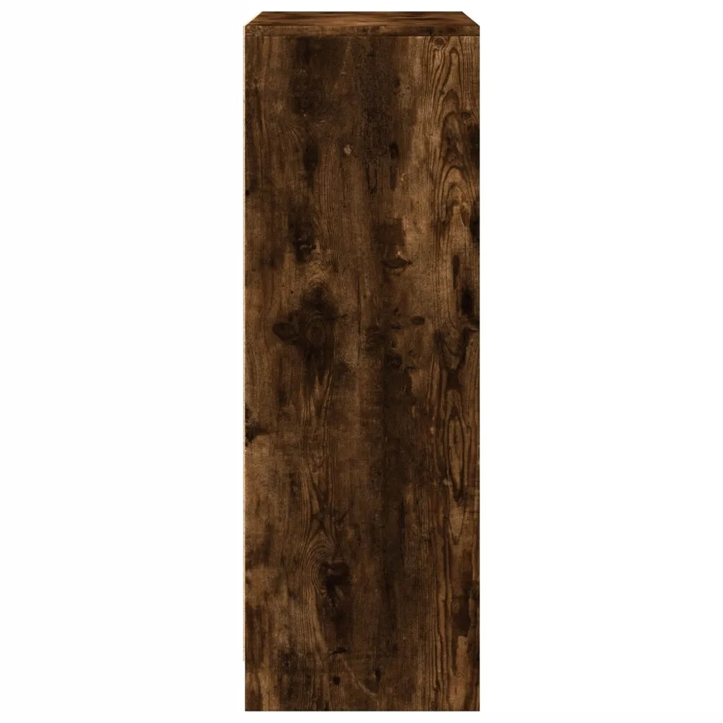 Credenza con LED Rovere Fumo 77x34x100 cm in Legno Multistrato 852149