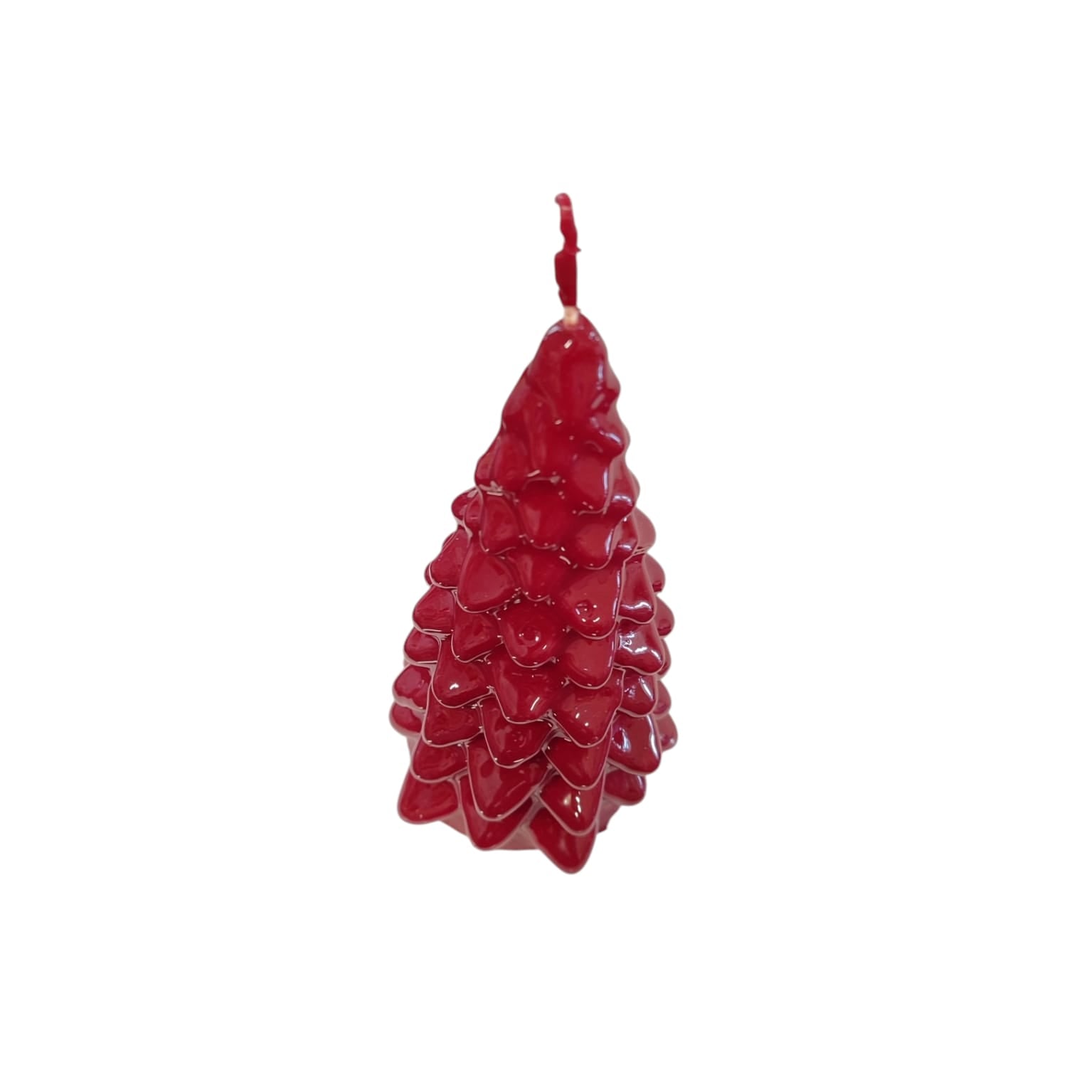 CANDELA ALBERO DI NATALE LACCATA ROSSA