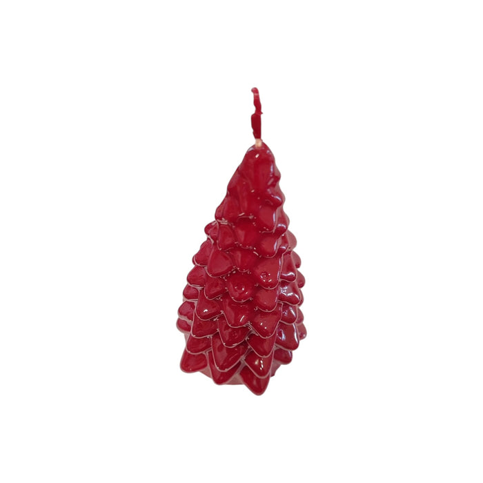 CANDELA ALBERO DI NATALE LACCATA ROSSA