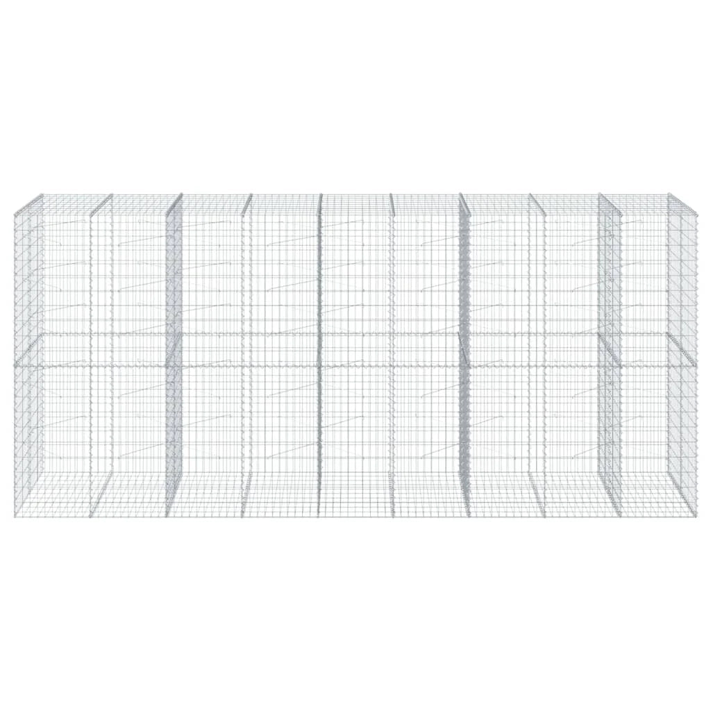 Gabbione recinto a gabbia muro di contenimento con coperchio 450 x 100 x 200 cm ferro zincato argento 02_0040168