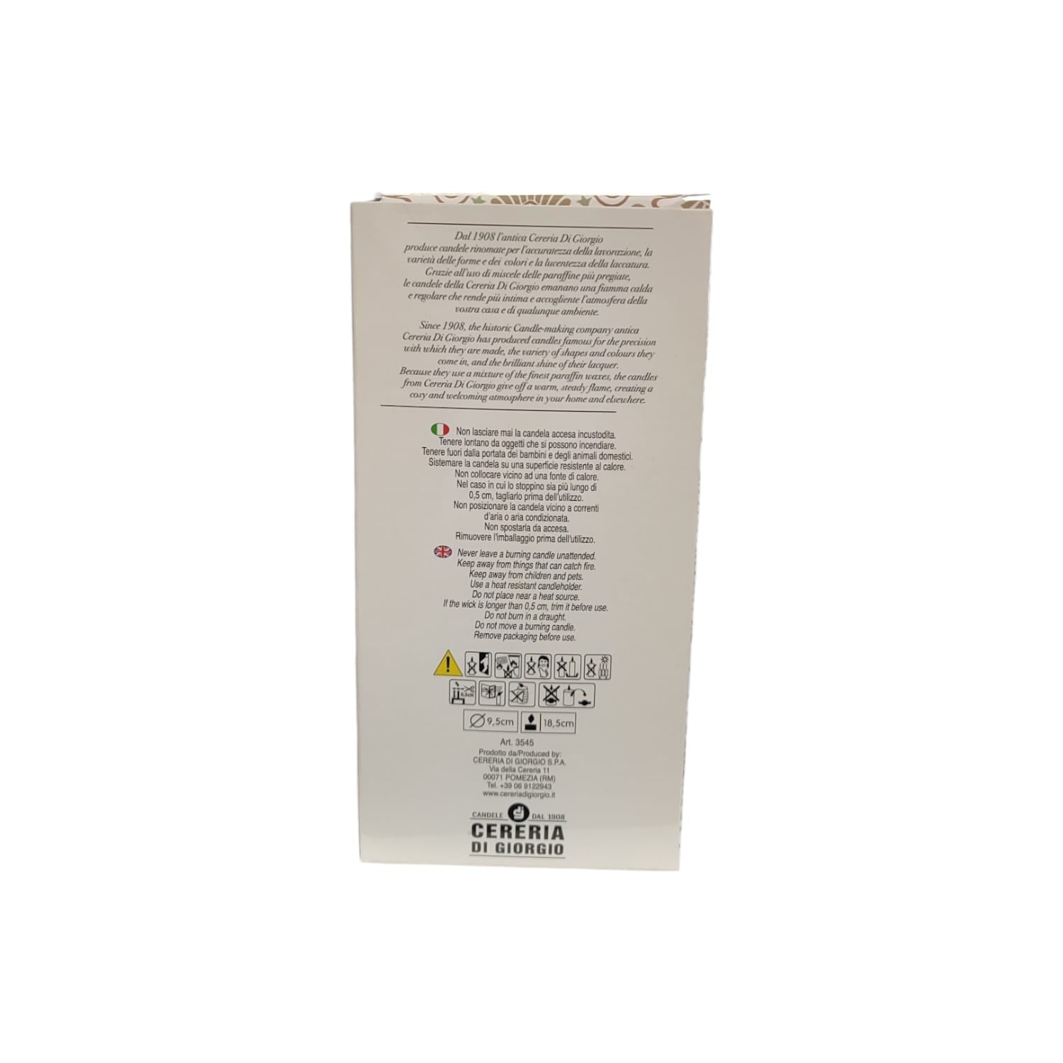 CANDELA ALBERO DI NATALE LACCATA ROSSA