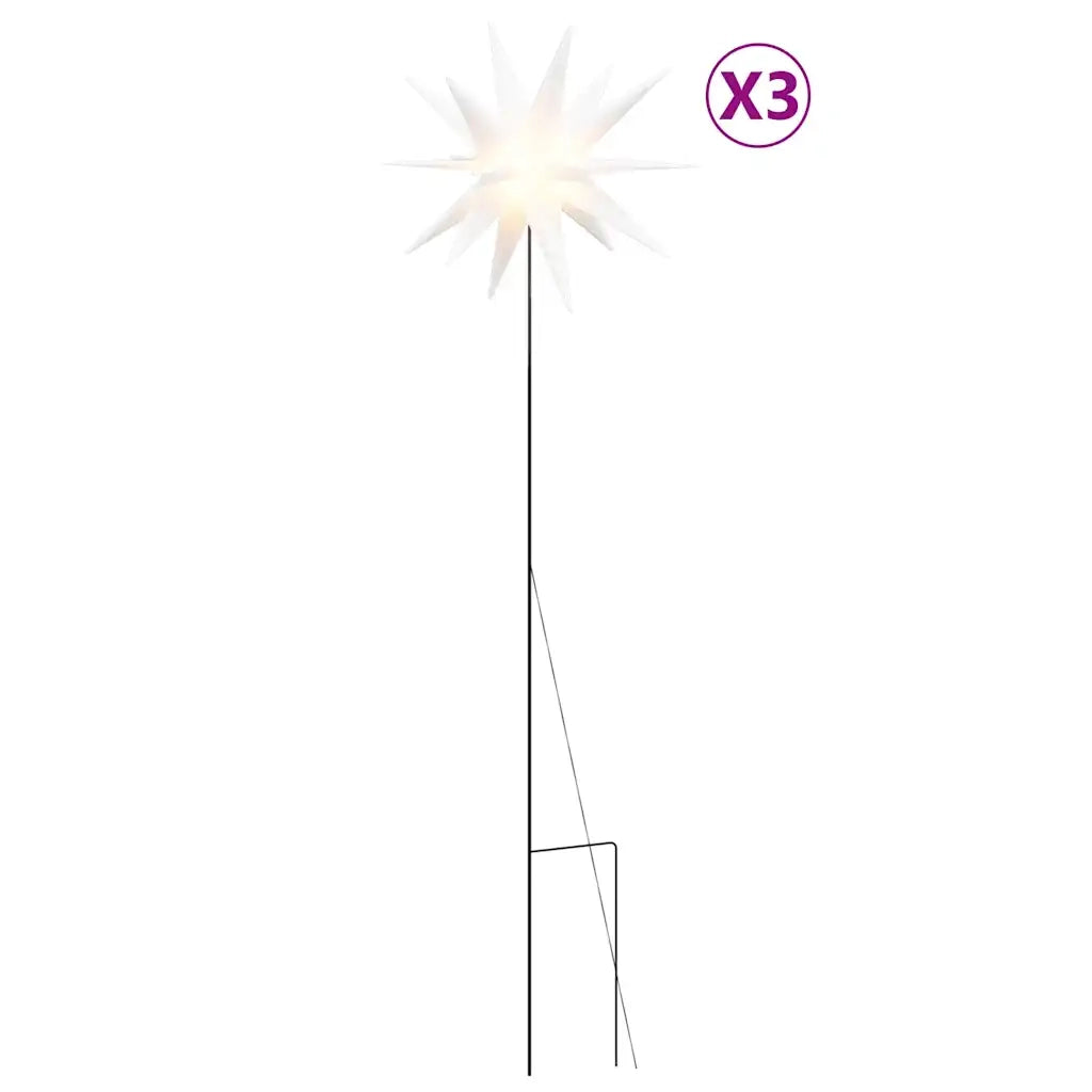 Luci di Natale con Picchi e LED 3 pz Pieghevoli Bianche 35 cmcod mxl 104206