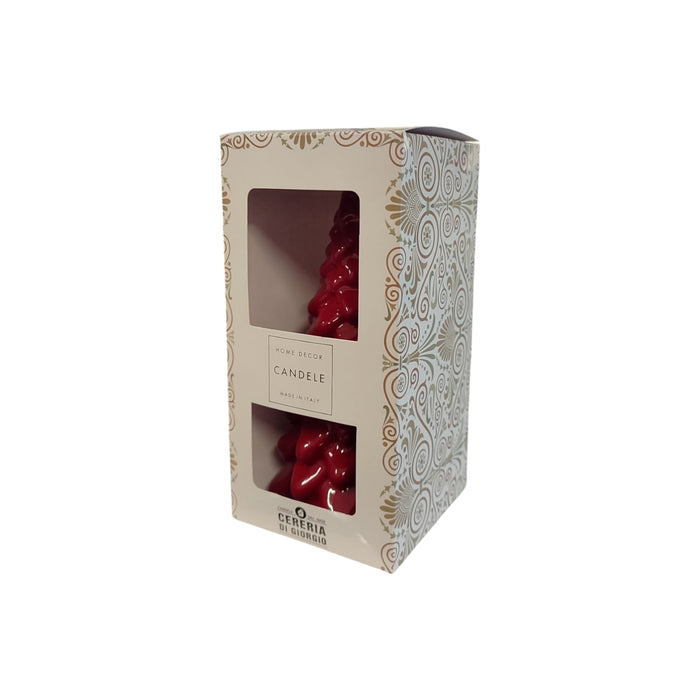 CANDELA ALBERO DI NATALE LACCATA ROSSA