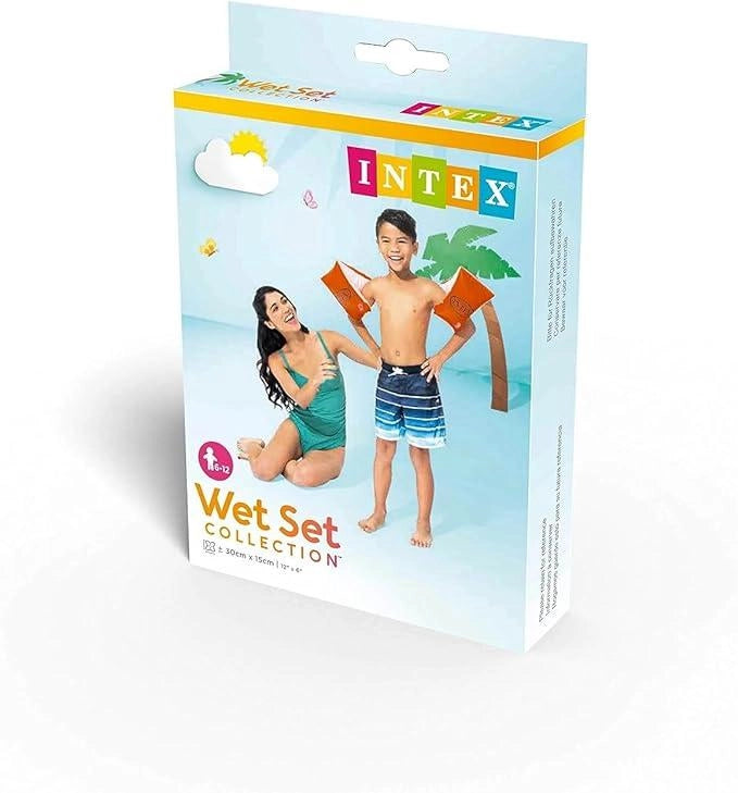 Braccioli, wet set collection, colore arancio,30 X 15 cm,Intex,eta 6-12 anni